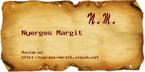 Nyerges Margit névjegykártya